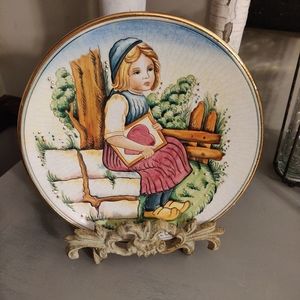 V. Tiziano Hand Painted & Etched Valentine's Day 1980 Plate Limited Edition #624